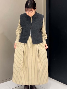 「アイテム（シャツワンピース）」を使った、おーつさん（レディース・152cm）の秋コーディネート