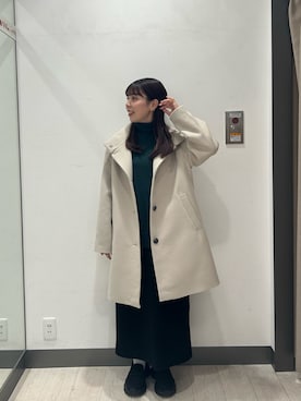 「URBAN RESEARCH Sonny Label（アーバンリサーチサニーレーベル）の『UR TECH』蓄熱ジャージーIラインスカート（スカート）」を使った、おーつさん（レディース・150cm）の冬コーディネート