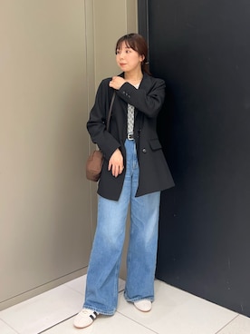 「URBAN RESEARCH（アーバンリサーチ）のストレッチレーストップス（Tシャツ/カットソー、ホワイト系）」を使った、おーつさん（レディース・150cm）の春コーディネート