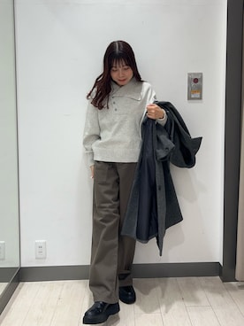 「アイテム（ステンカラーコート）」を使った、おーつさん（レディース・150cm）の秋コーディネート