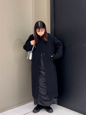 「運動会コーデ」｜「アイテム（ステンカラーコート）」を使った、おーつさん（レディース・152cm）の冬コーディネート