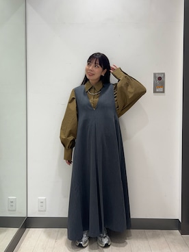 「秋のシャツ着こなし術」｜「アイテム（ワンピース/ドレス）」を使った、おーつさん（レディース・150cm）の秋コーディネート