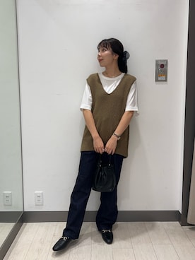 「ニットベスト」｜おーつさん（レディース・150cm）の秋コーディネート