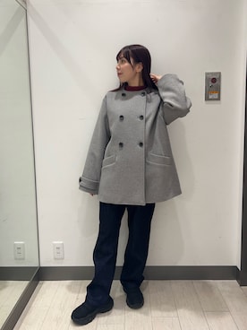 「アイテム（ピーコート）」を使った、おーつさん（レディース・150cm）の冬コーディネート