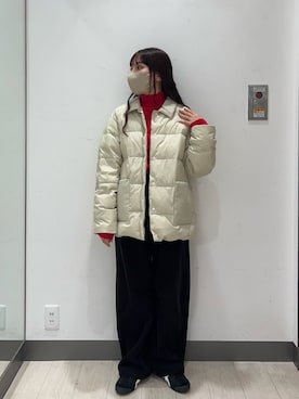 「アイテム（ダウンジャケット/コート）」を使った、おーつさん（レディース・150cm・20代）の秋コーディネート