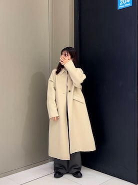 「運動会コーデ」｜「アイテム（ステンカラーコート）」を使った、おーつさん（レディース・152cm）の冬コーディネート