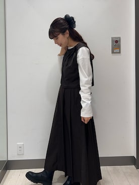 「URBAN RESEARCH DOORS（アーバンリサーチドアーズ）のトラックソールブーツ（ブーツ）」を使った、おーつさん（レディース・150cm）の秋コーディネート