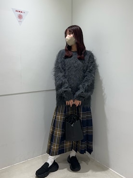 「アイテム（スカート）」を使った、おーつさん（レディース・150cm・20代）の秋コーディネート