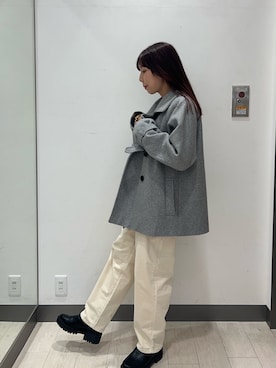 「アイテム（テーラードジャケット）」を使った、おーつさん（レディース・150cm）の秋コーディネート