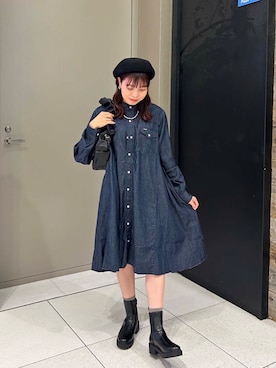 「アイテム（シャツワンピース）」を使った、おーつさん（レディース・152cm）の夏コーディネート
