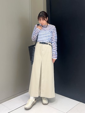 「URBAN RESEARCH DOORS（アーバンリサーチドアーズ）のKEEN　UNEEK（サンダル、ホワイト系）」を使った、おーつさん（レディース・150cm）の夏コーディネート