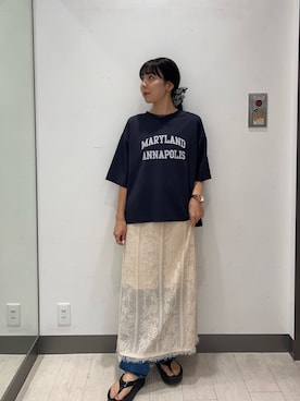 「アイテム（デニムパンツ）」を使った、おーつさん（レディース・150cm・20代）の秋コーディネート