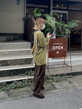 「アパレルスタッフ」｜「アイテム（サンダル）」を使った、kanaさん（レディース・153cm）の秋コーディネート