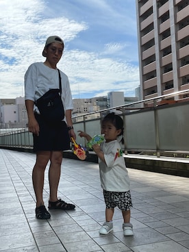 「MIKI HOUSE（ミキハウス）のアイテム（トップス）」を使った、Otera familyさん（メンズ・170cm）の夏コーディネート