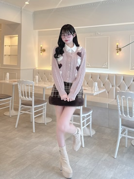 「GRL（グレイル）のアイテム（ニット/セーター、ピンク系）」を使った、りのりのさん（レディース・163cm）の秋コーディネート