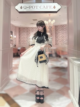 「couture BY ROJITA（クチュールバイロジータ）のアイテム（ワンピース/ドレス、ホワイト系）」を使った、りのりのさん（レディース・163cm）の夏コーディネート