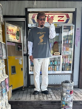 「AlexanderLeeChang(アレキサンダーリーチャン)のアイテム」を使った、macoさん(メンズ・179cm)の夏コーディネート