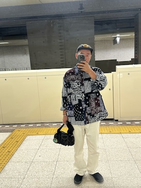 「アイテム（スリッポン）」を使った、macoさん（メンズ・179cm）の秋コーディネート