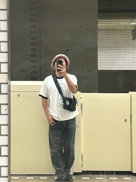 「アイテム（ボディバッグ/ウエストポーチ）」を使った、macoさん（メンズ・179cm）の秋コーディネート