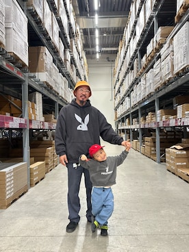 「おでかけコーデ」｜「アイテム（帽子）」を使った、macoさん（メンズ・179cm）の冬コーディネート