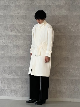 「tk.TAKEO KIKUCHI（ティーケータケオキクチ）のアイテム（ステンカラーコート）」を使った、tk.TAKEO KIKUCHIあべのQ'smallさん（メンズ・180cm）の冬コーディネート