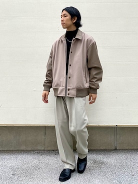 「メルトン」｜「アイテム（ブルゾン）」を使った、tk.TAKEO KIKUCHIあべのQ'smallさん（メンズ・165cm）の秋コーディネート