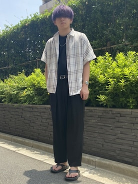 「tk.TAKEO KIKUCHI（ティーケータケオキクチ）のアイテム（フォーマルスーツ/小物）」を使った、tk.TAKEO KIKUCHIあべのQ'smallさん（メンズ・180cm）の夏コーディネート