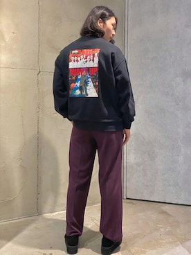 「スエードシューズ」｜「アイテム（スウェット）」を使った、tk.TAKEO KIKUCHIあべのQ'smallさん（メンズ・173cm）の秋コーディネート