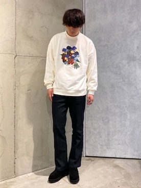 「tk.TAKEO KIKUCHI（ティーケータケオキクチ）のアイテム（スウェット）」を使った、tk.TAKEO KIKUCHIあべのQ'smallさん（メンズ・180cm）の秋コーディネート