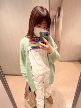 「Ray BEAMS（レイビームス）のアイテム（オールインワン・サロペット）」を使った、Namba Rinaさん（レディース・160cm）の冬コーディネート