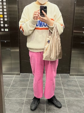 「PUMA」｜「アイテム（スウェットパンツ）」を使った、Namba Rinaさん（レディース・160cm）の春コーディネート
