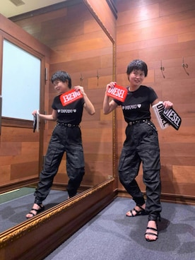 「DIESEL」｜「アイテム（サンダル）」を使った、みつやさん（レディース・157cm）の夏コーディネート