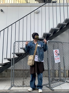「ADER error（アーダーエラー）のアイテム（シューズ）」を使った、み ず きさん（メンズ・174cm）の冬コーディネート