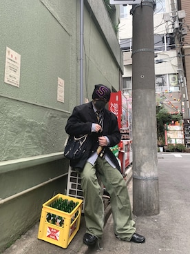 「Re:make（リメイク）のアイテム（テーラードジャケット）」を使った、み ず きさん（メンズ・174cm）の春コーディネート