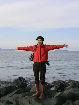 「アイテム（ハンチング/ベレー帽）」を使った、アボカドチーズナンさん（レディース・167cm）の冬コーディネート