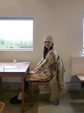 「アイテム（ニットキャップ/ビーニー）」を使った、アボカドチーズナンさん（レディース・167cm）の秋コーディネート