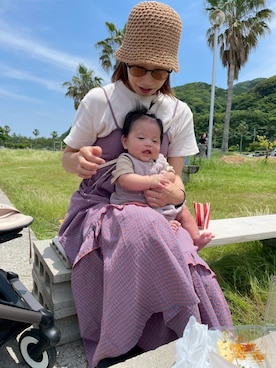 「アイテム（帽子）」を使った、ひろえさん（レディース・163cm・30代）の夏コーディネート