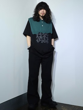 「TAKAHIROMIYASHITATheSoloIst.（タカヒロミヤシタザソロイスト）のアイテム（トップス）」を使った、AOKIFLASH‼︎!さん（メンズ・166cm）の冬コーディネート
