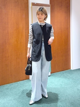 「アイテム（ローファー、シルバー系）」を使った、BARNYARDSTORM / 碧さん（レディース・155cm）の冬コーディネート