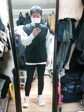 「アイテム（ベスト）」を使った、高さん（メンズ・176cm）の秋コーディネート