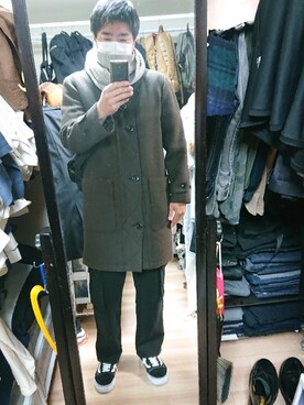 「OY（オーワイ）のアイテム（パンツ）」を使った、高さん（メンズ・176cm）の冬コーディネート