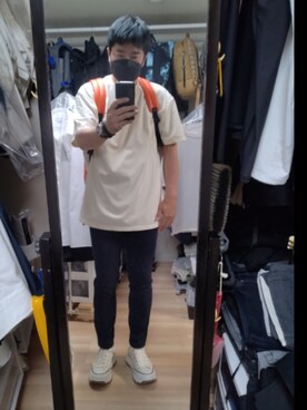 「アイテム（バックパック/リュック）」を使った、高さん（メンズ・176cm）の夏コーディネート