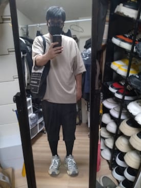 「アイテム（トートバッグ）」を使った、高さん（メンズ・176cm）の夏コーディネート