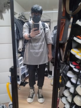 「RAF SIMONS（ラフシモンズ）のアイテム」を使った、高さん（メンズ・176cm）の夏コーディネート