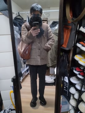 「STUDIOUS（ステュディオス）のアイテム（パンツ）」を使った、高さん（メンズ・176cm）の冬コーディネート