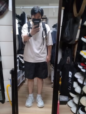 「アイテム（バックパック/リュック）」を使った、高さん（メンズ・176cm）の夏コーディネート