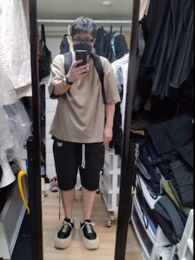 「MM6 Maison Margiela（ｴﾑｴﾑｼｯｸｽ ﾒｿﾞﾝ ﾏﾙｼﾞｪﾗ）のアイテム（シューズ）」を使った、高さん（メンズ・176cm）の夏コーディネート