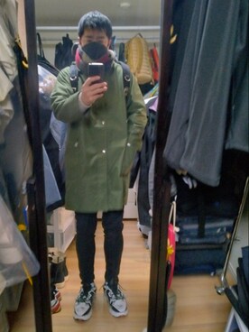 「JohnUNDERCOVER（ジョンアンダーカバー）のアイテム（パンツ）」を使った、高さん（メンズ・176cm）の冬コーディネート