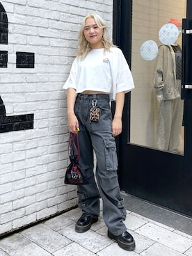 出村彩乃さん（レディース・159cm）の夏コーディネート