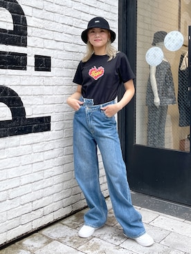 出村彩乃さん（レディース・159cm）の夏コーディネート